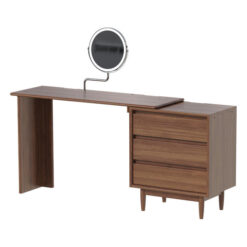 Alvorn American Walut Timber 3 Drawer Configurable Dressing Table with Mirror