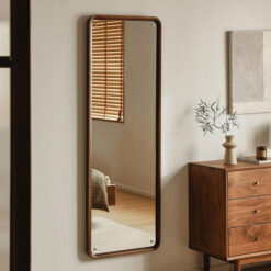 Amdor American Walnut Timber Frame Wall Mirror, 158cm