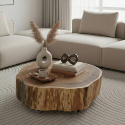 Blackheath Acacia Timber Coffee Table on Castors, 65cm