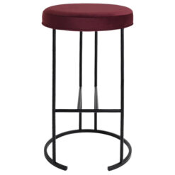 Blackley Velvet Fabric & Iron Counter Stool, Mulberry / Black