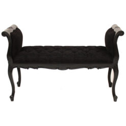 Briennon Hand Crafted Mahogany 2 Seater Bed-End Stool, Black