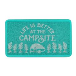 Camco Scrub Rug - Teal and White - Small. 53199