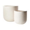 Cenzo Egg 2 Piece Poly Terrazzo Pot Set, White