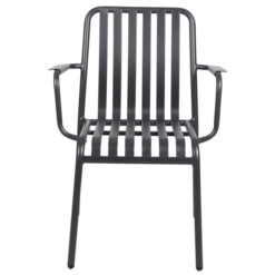 Durafurn Bordeaux Commercial Grade Metal Indoor / Outdoor Dining Armchair, Dark Grey