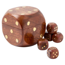 Eloria Wooden Dice Box, Walnut / Brass