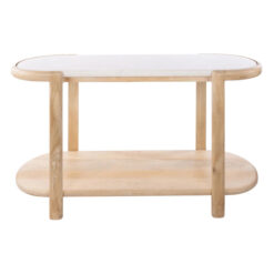 Grand Designs Ashton Marble & Mango Wood Oval Console Table, 140cm