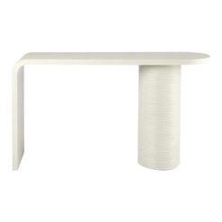 Leo Timber & Rattan Console Table, 140cm, Ecru