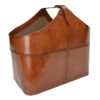 Lofra Leather Magazine Basket, Type A, Tan Lofra Leather Magazine Basket, Type A, Tan