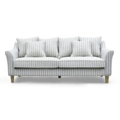 Marceline Linen Fabric Sofa, 3 Seater, Blue