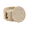 Marcellus 7 Piece Travertine Coaster & Holder Set, Round