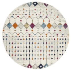 Mirage Peggy Tribal Morrocan Round Rug, 240cm