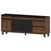 Norstar Sintered Stone Top American Walnut Timber 3 Door 5 Drawer Sideboard, 210cm