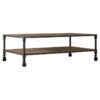 Oatley Reclaimed Timber & Iron Coffee Table on Wheels, 122cm