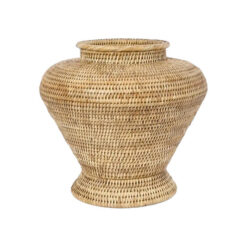 Paume Handcrafted Rattan Urn Vase, Large, Natural