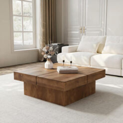 Peighton Acacia Timber Square Coffee Table, 90cm