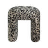 Piper Chenille Fabric Ottoman Stool, Leopard
