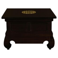 Quon Ming Mahogany Timber Opium Side Table, Chocolate