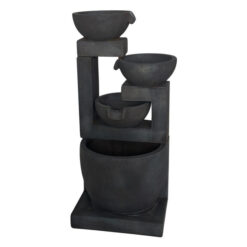 Rumi Concrete Cascading Garden Water Fountain, Grey