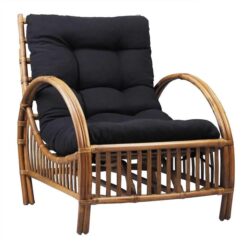 Sanibel Rattan Armchair with Cushion - Tobacco/Charcoal