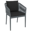 Siesta Portofino Commercial Grade Indoor / Outdoor Dining Armchair with Cushions, Dark Grey / Black Siesta Portofino Commercial Grade Indoor / Outdoor Dining Armchair with Cushions, Dark Grey / Black