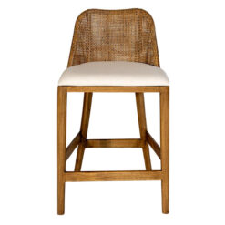 Tambra Mindi Wood & Rattan Counter Stool, Mango Teak