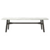Traveo Marble & Timber Trestle Dining Table, 200cm