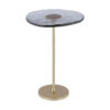 Walker Rippled Glass & Aluminium Round Side Table, Large Walker Rippled Glass & Aluminium Round Side Table, Large
