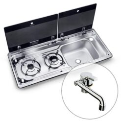 Dometic MO9722 2 Burner Combination Stove with Sink and Hot & Cold Tap