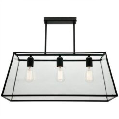 Manchester Metal & Glass Pendant Light, 3 Light