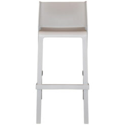 Trill Italian Made Commercial Grade Indoor / Outdoor Stackable Bar Stool, Light Grey