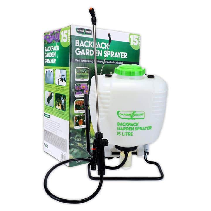 Garden Greens Pressure Sprayer Backpack Design Comfortable Compact 15 Litre Big Tools