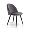 Kings Velvet Modern Dining Chair - Dark Grey